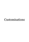 Customisations